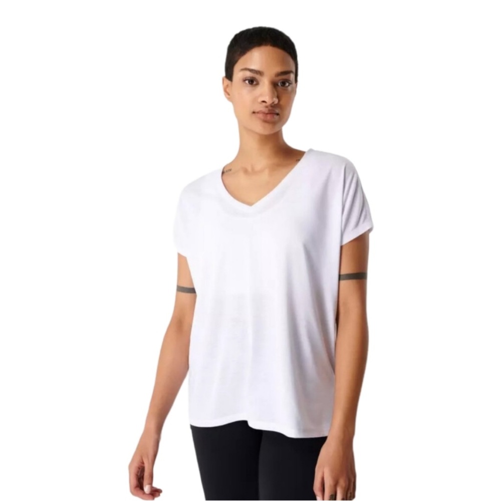 Sweaty Betty Boyfriend V Neck Workout tee NWT White Size:XS